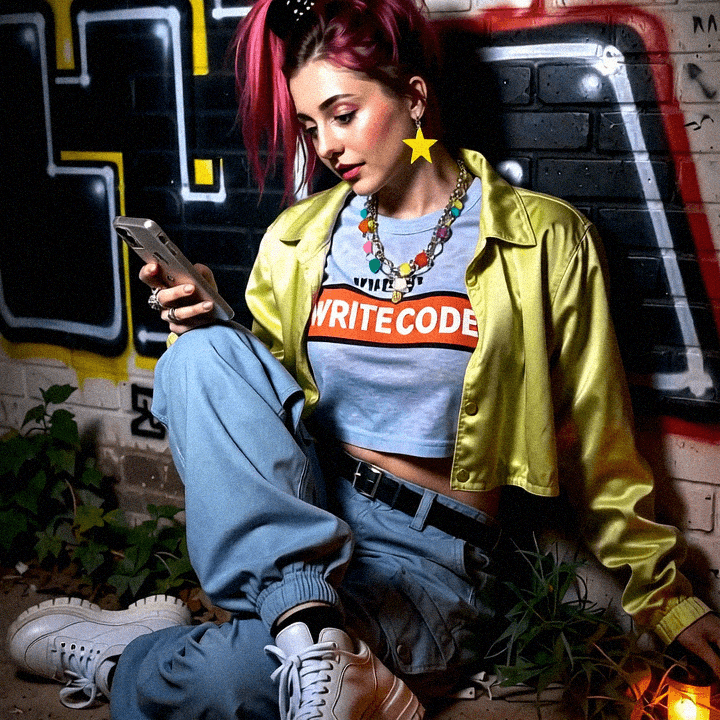 Emma-Jane MacKinnon-Lee near the graffiti wall