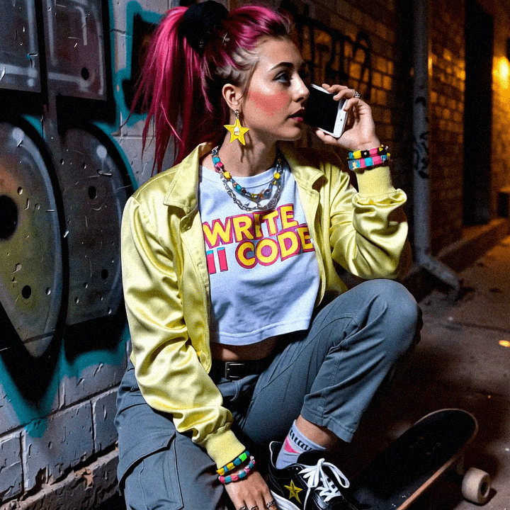 Emma-Jane MacKinnon-Lee, writing code on graffiti streets