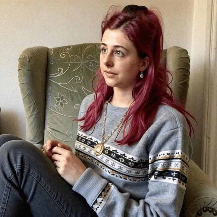 Emma-Jane MacKinnon-Lee, lost in thought